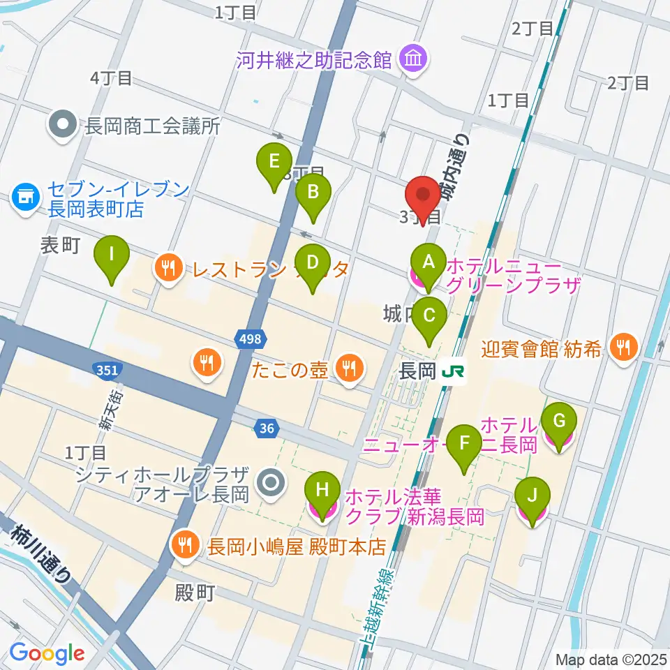 あぽろん長岡店周辺のホテル一覧地図
