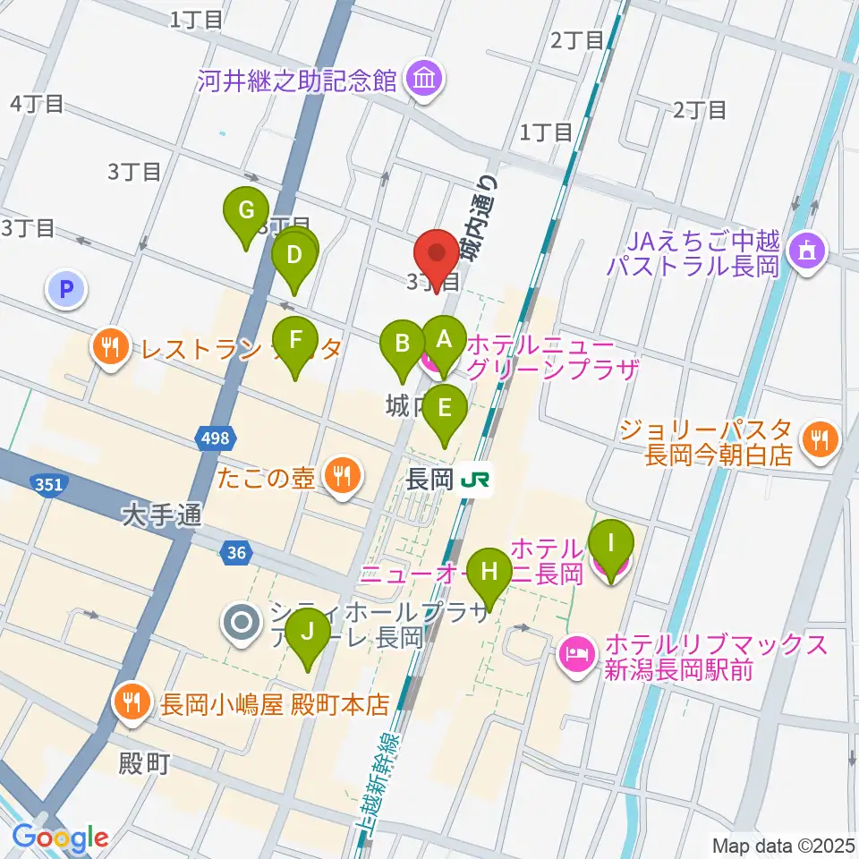 あぽろん長岡店周辺のホテル一覧地図
