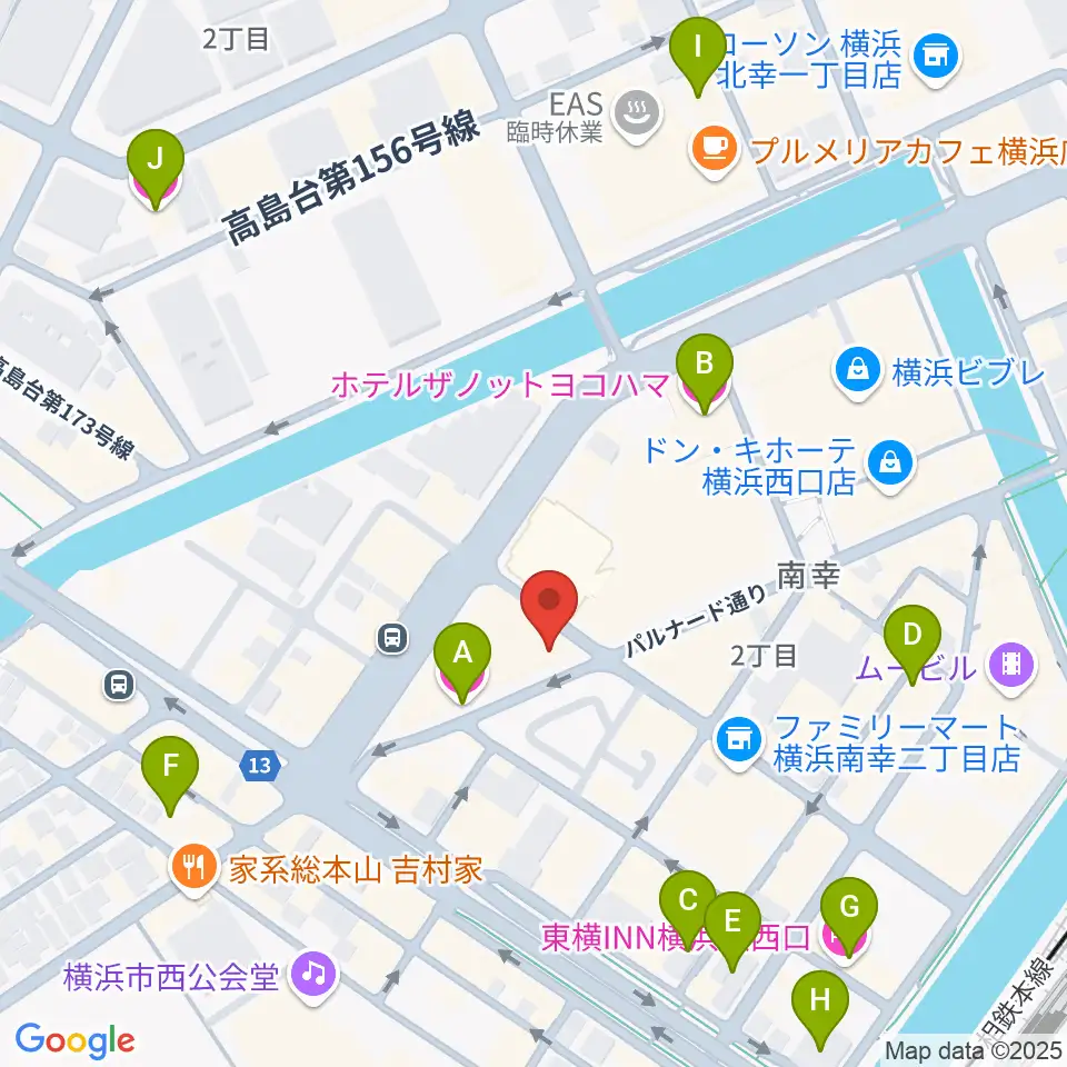イシバシ楽器 横浜店周辺のホテル一覧地図