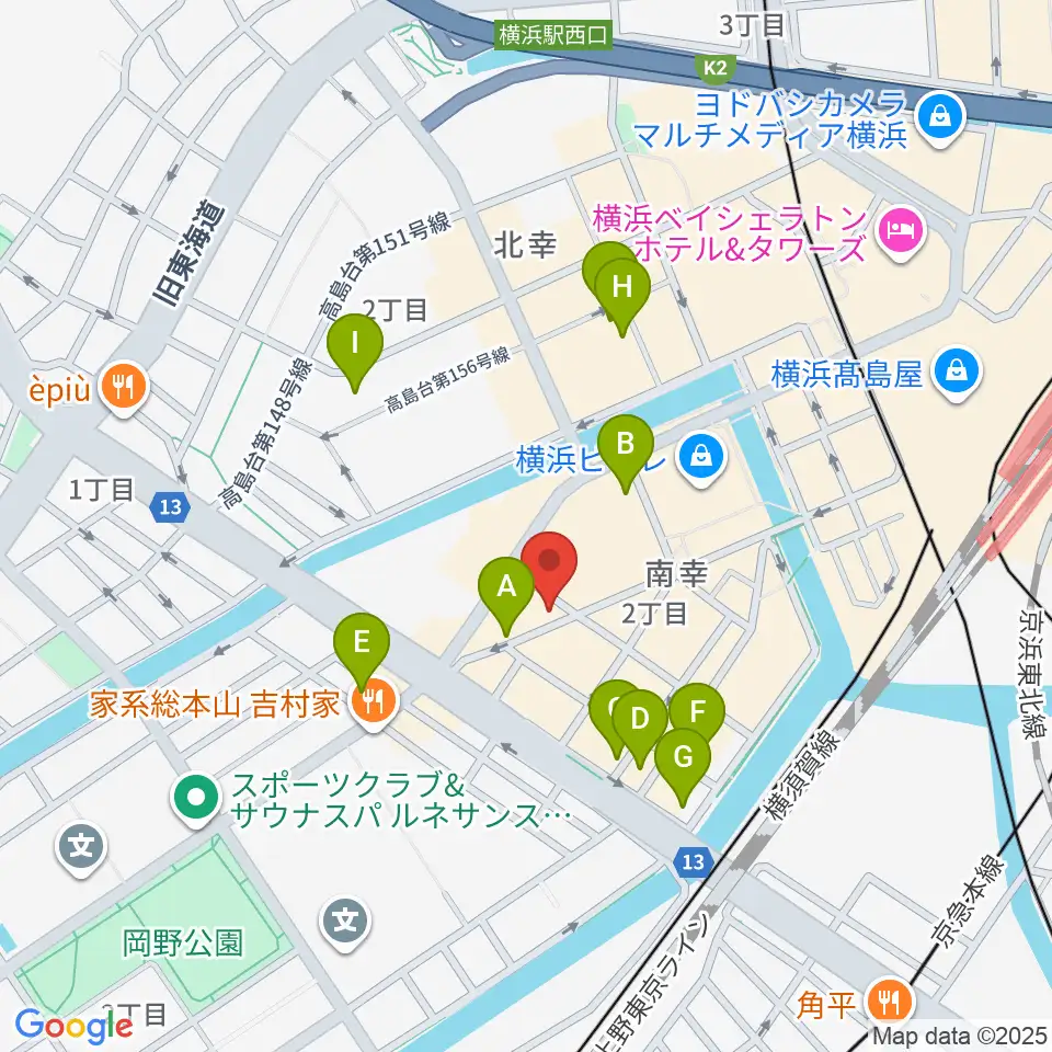 イシバシ楽器 横浜店周辺のホテル一覧地図