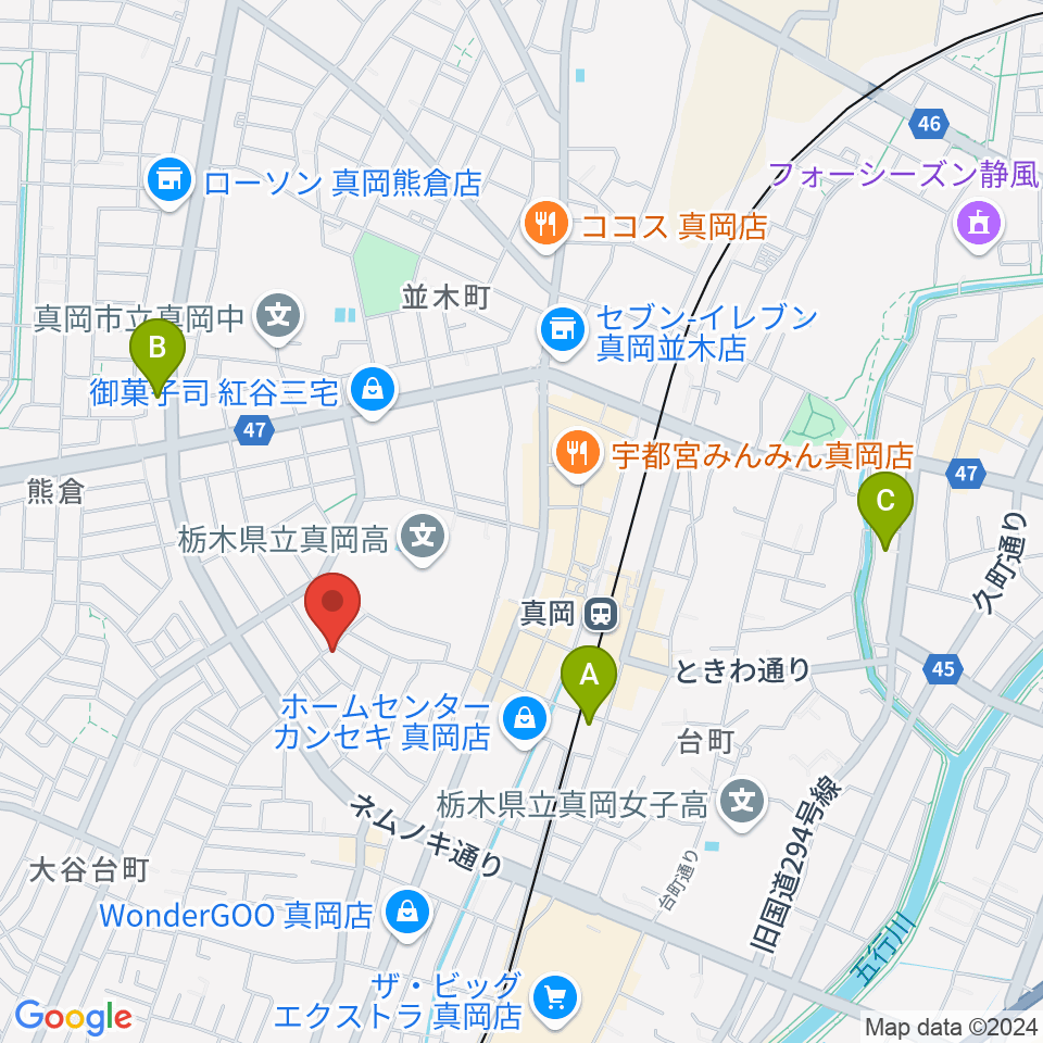 シノザキ総合音楽学院周辺のホテル一覧地図