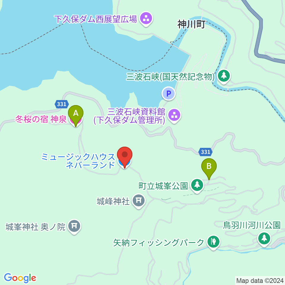 バンド合宿スタジオネバーランド周辺のホテル一覧地図