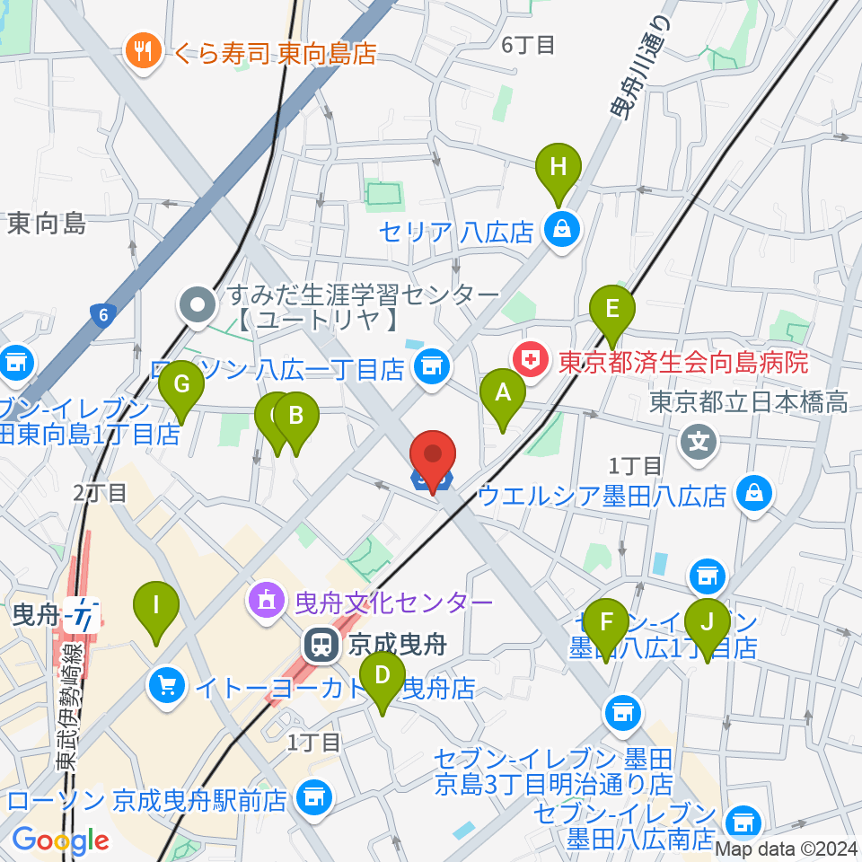 MAT音楽教室 曳舟第二教室周辺のホテル一覧地図