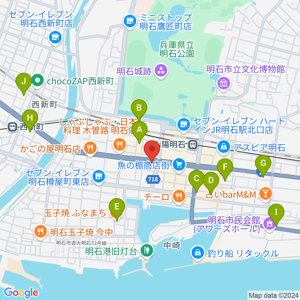 明石ポチ周辺のホテル一覧地図