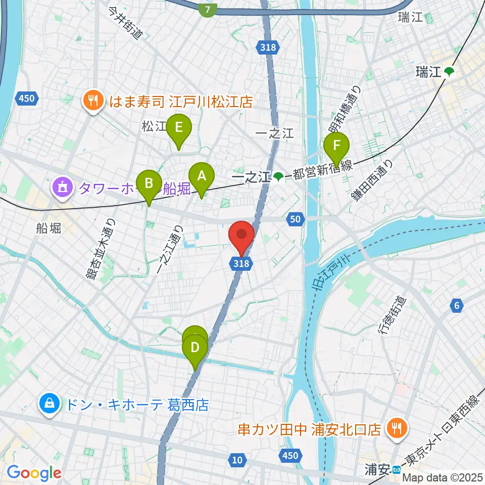 サウンドスタジオＭ一之江店周辺のホテル一覧地図