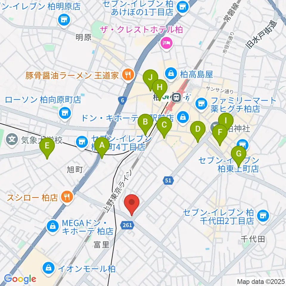 サウンドスタジオＭ 柏店周辺のホテル一覧地図