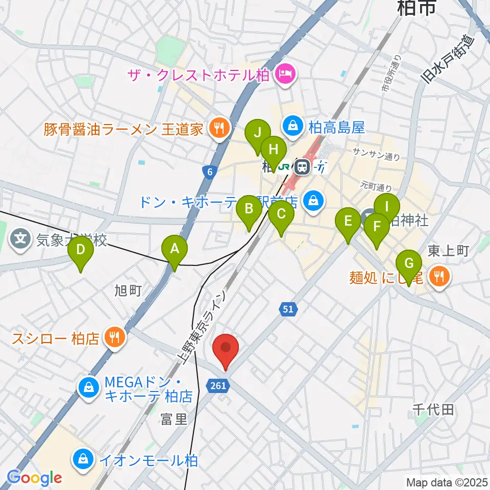 サウンドスタジオＭ 柏店周辺のホテル一覧地図