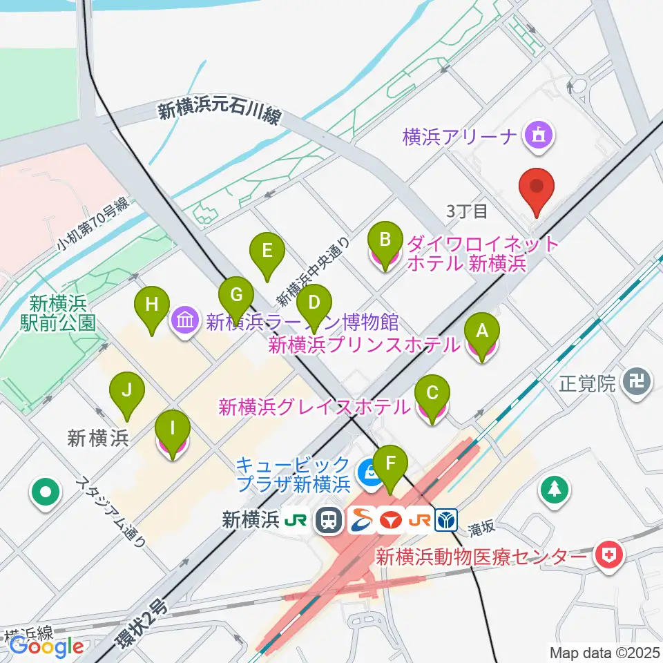 Mugic Piano Studio新横浜周辺のホテル一覧地図