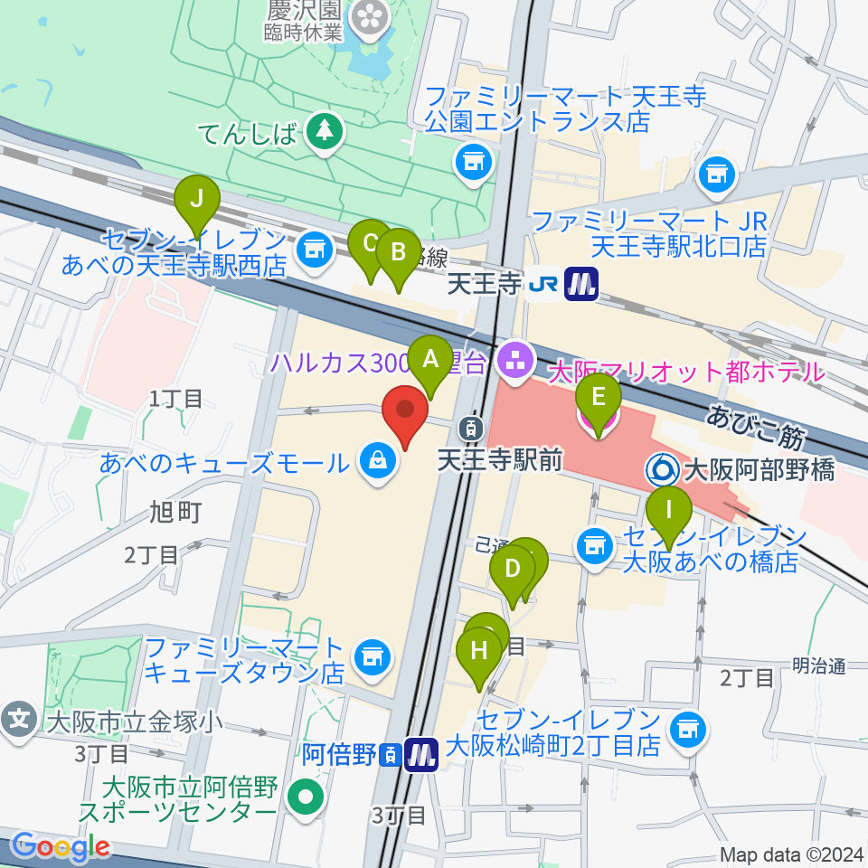 阿倍野ROCKTOWN周辺のホテル一覧地図