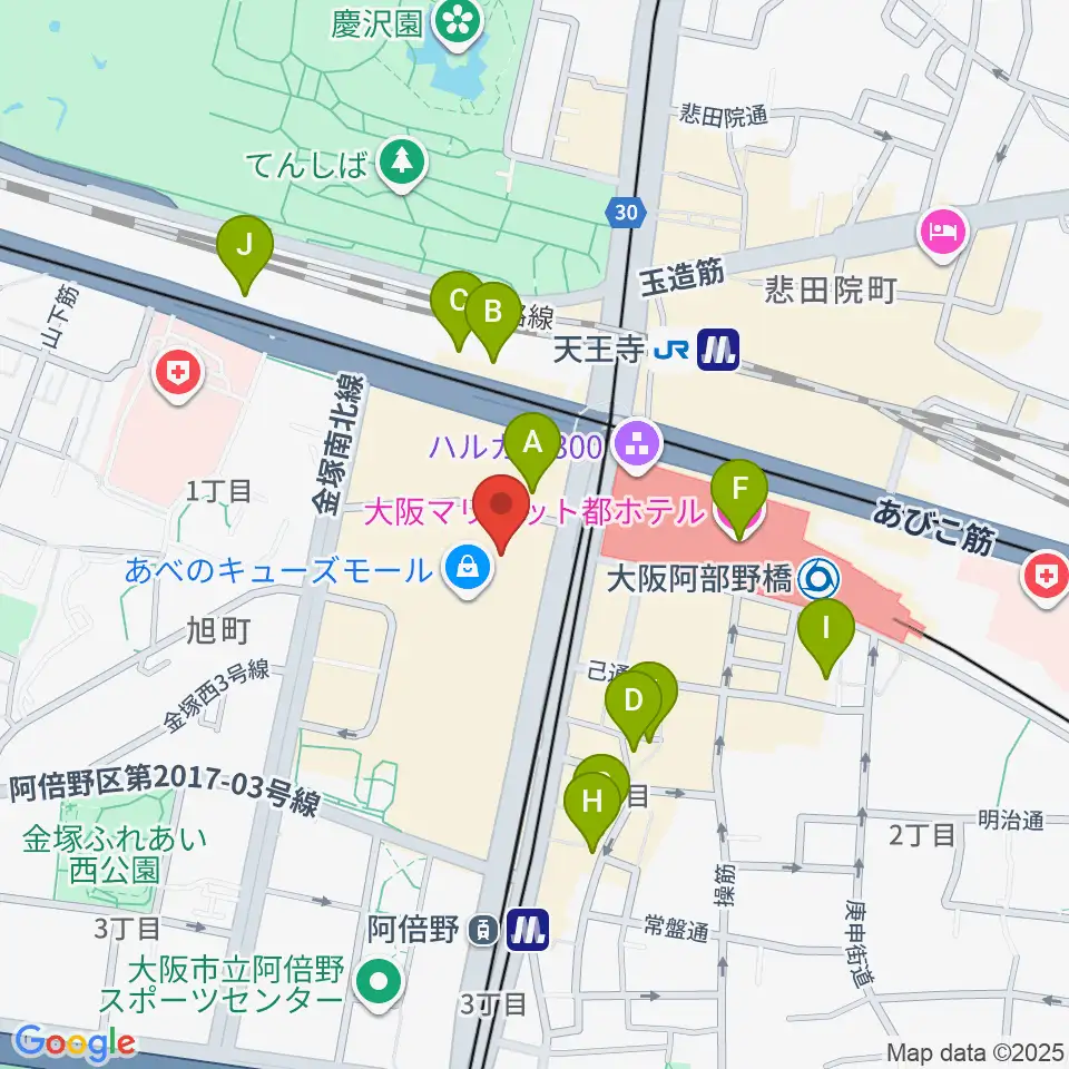 阿倍野ROCKTOWN周辺のホテル一覧地図