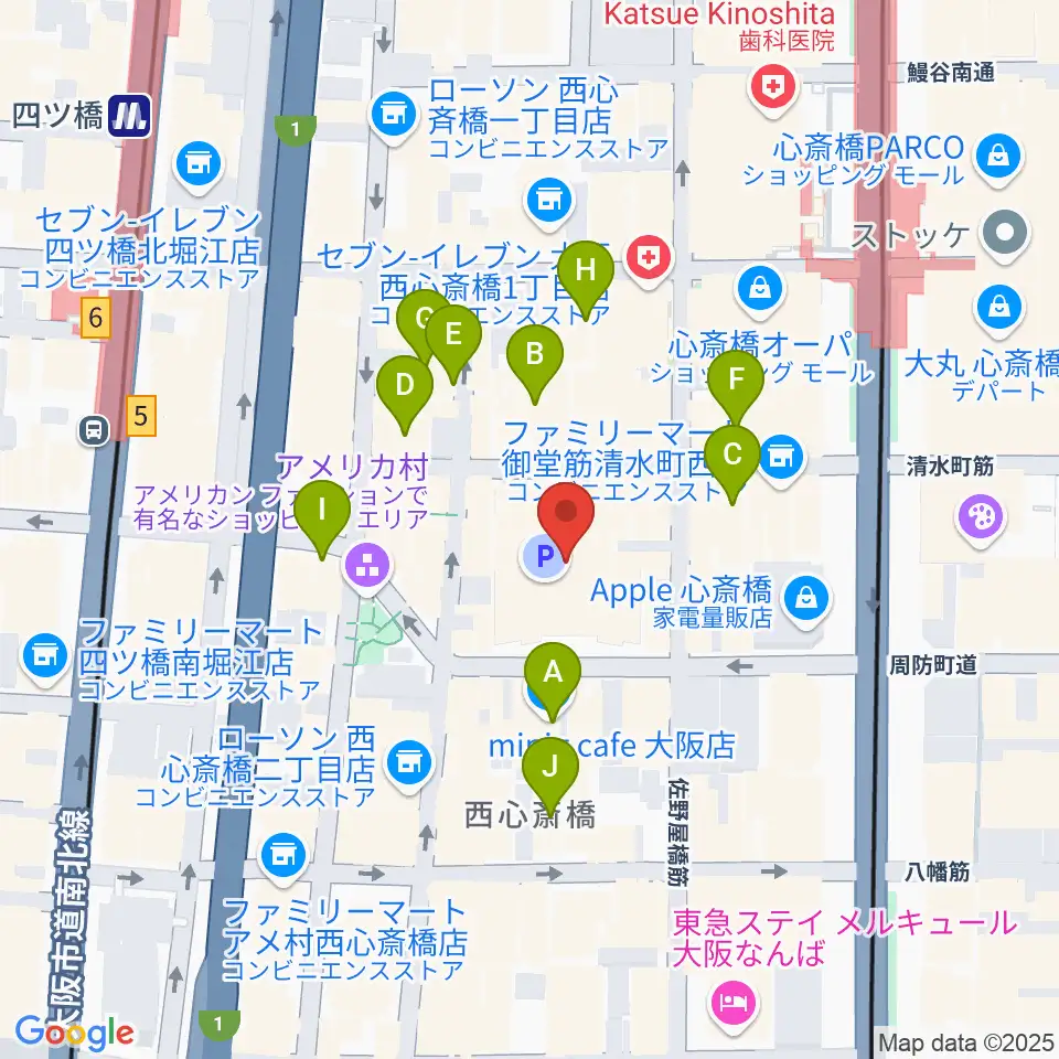 心斎橋BIGCAT周辺のホテル一覧地図