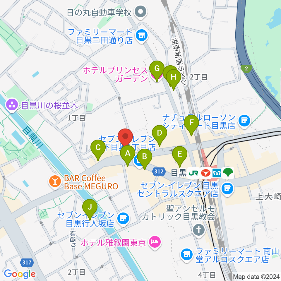 目黒鹿鳴館周辺のホテル一覧地図