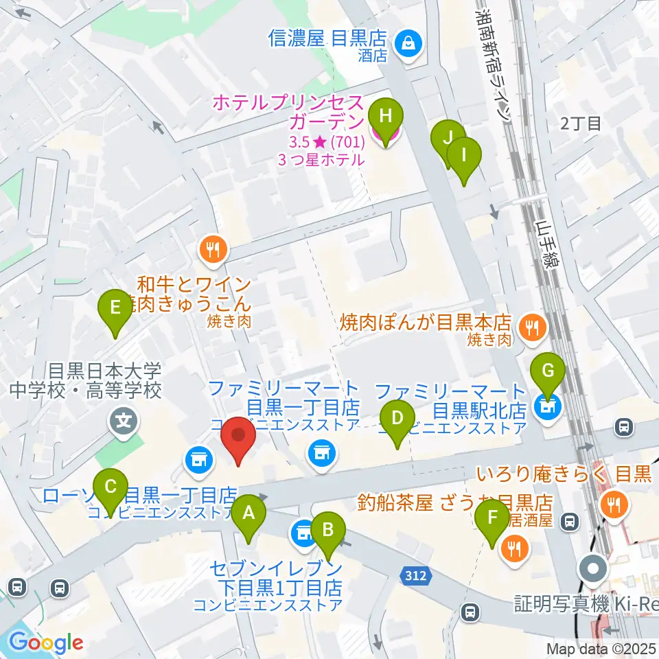目黒鹿鳴館周辺のホテル一覧地図