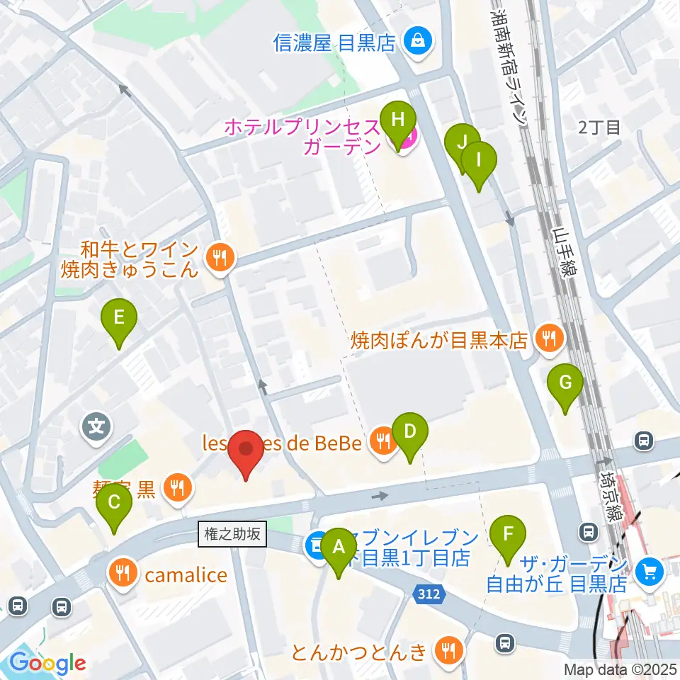 目黒鹿鳴館周辺のホテル一覧地図