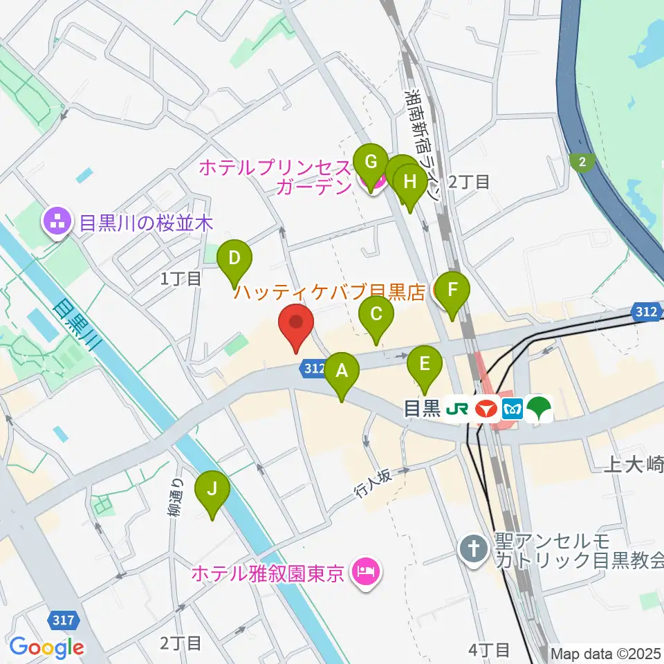 目黒鹿鳴館周辺のホテル一覧地図