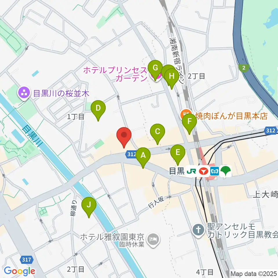 目黒鹿鳴館周辺のホテル一覧地図