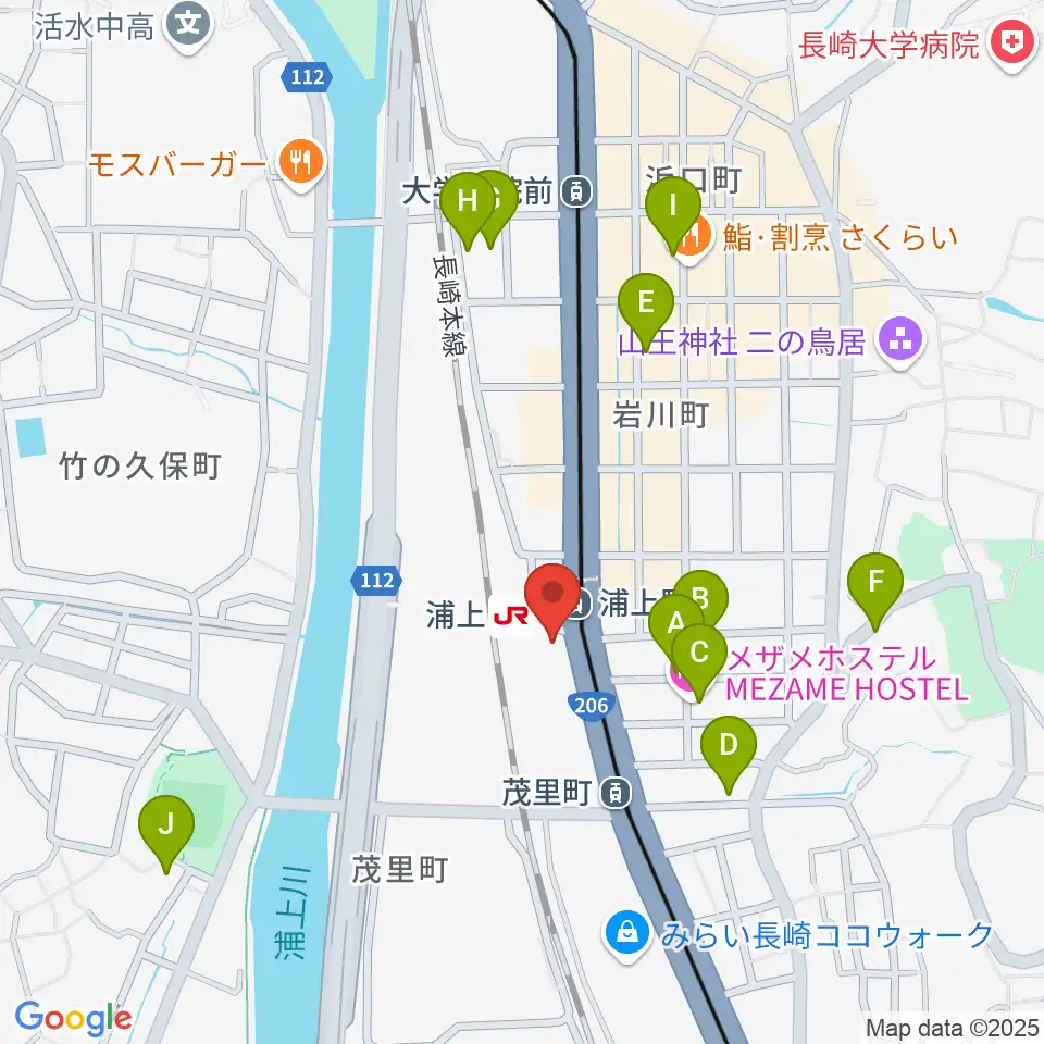 アノミュージックハウス周辺のホテル一覧地図