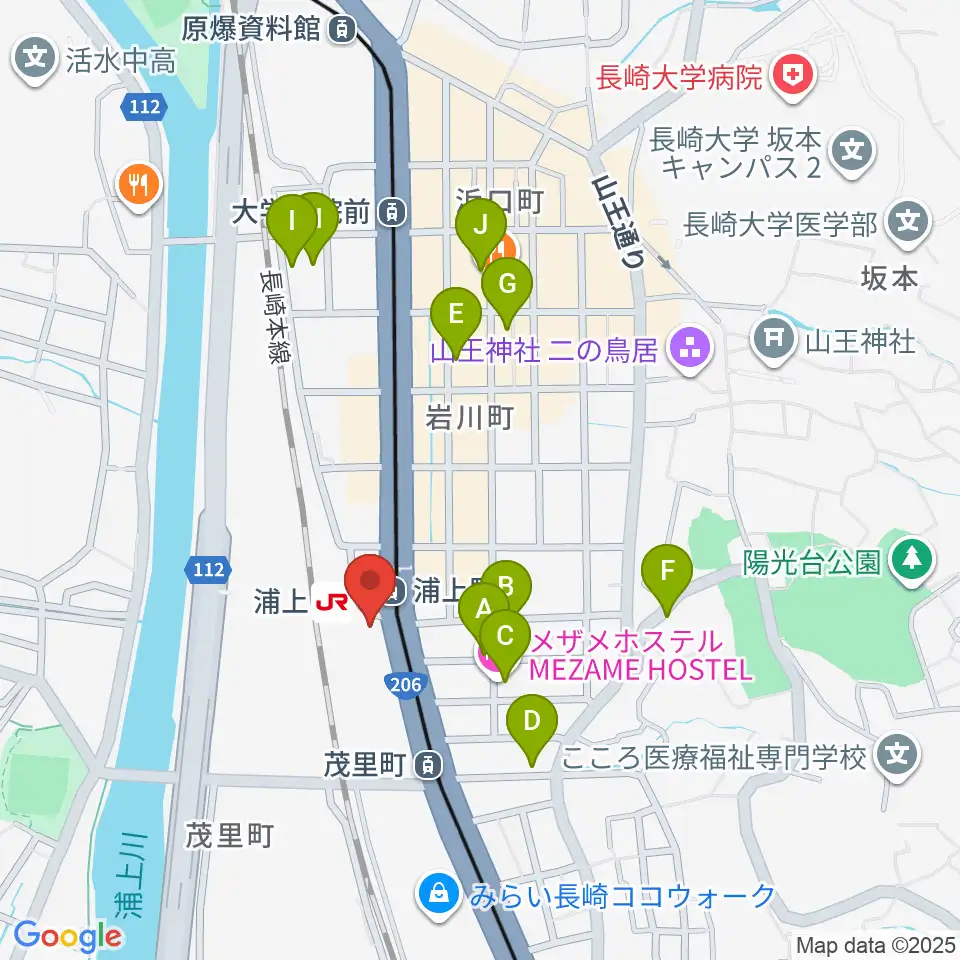 アノミュージックハウス周辺のホテル一覧地図