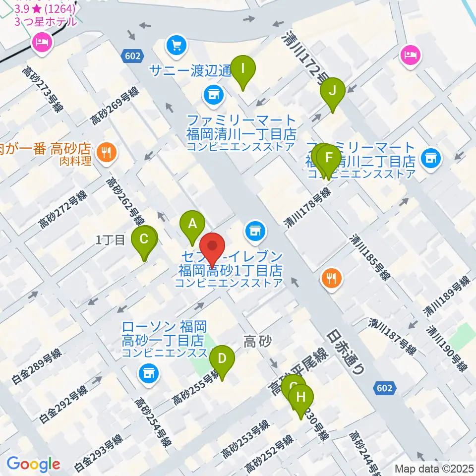 ワンナイン・サウンドプロデュース周辺のホテル一覧地図
