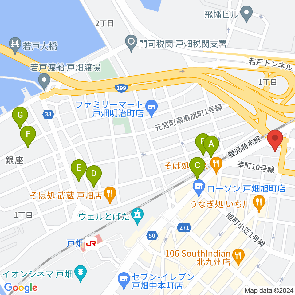 スタジオ アビーロード戸畑店周辺のホテル一覧地図