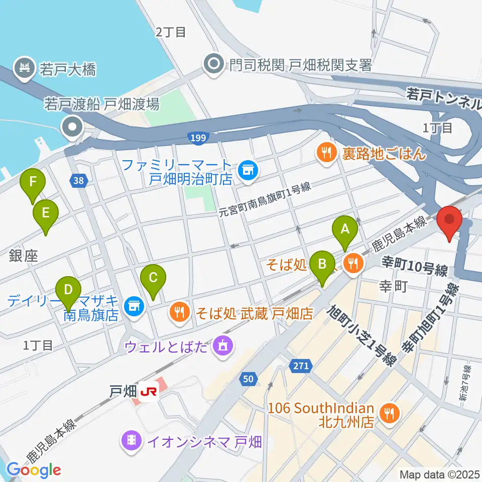 スタジオ アビーロード戸畑店周辺のホテル一覧地図