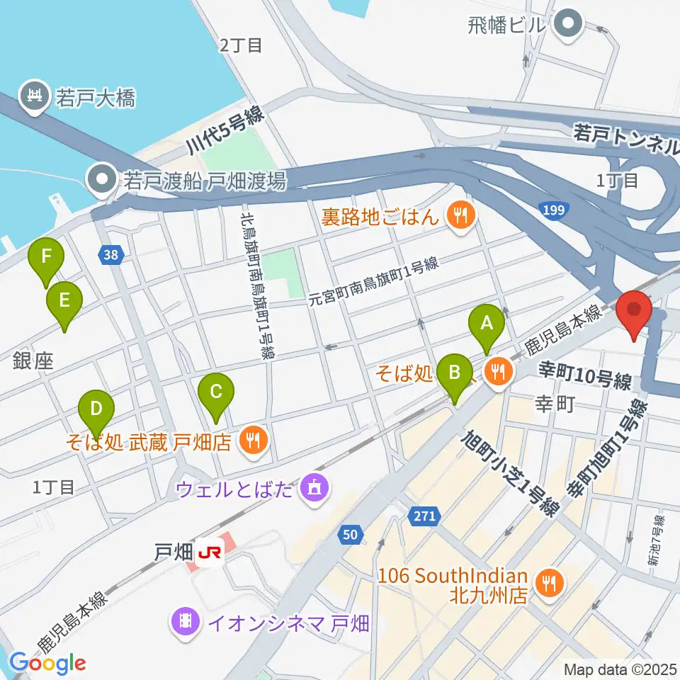 スタジオ アビーロード戸畑店周辺のホテル一覧地図