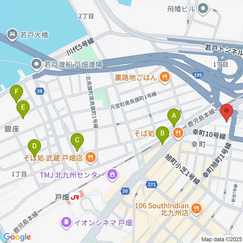 スタジオ アビーロード戸畑店周辺のホテル一覧地図