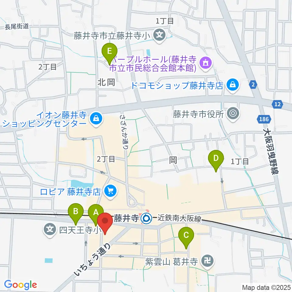 藤井寺JAMJAM周辺のホテル一覧地図
