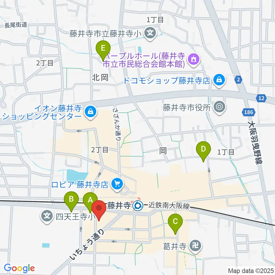 藤井寺JAMJAM周辺のホテル一覧地図