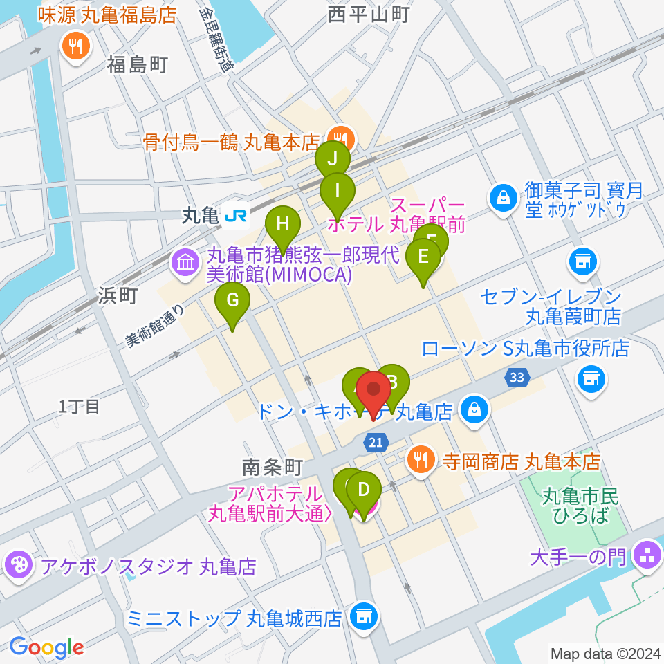 musiCafeマイゴ周辺のホテル一覧地図