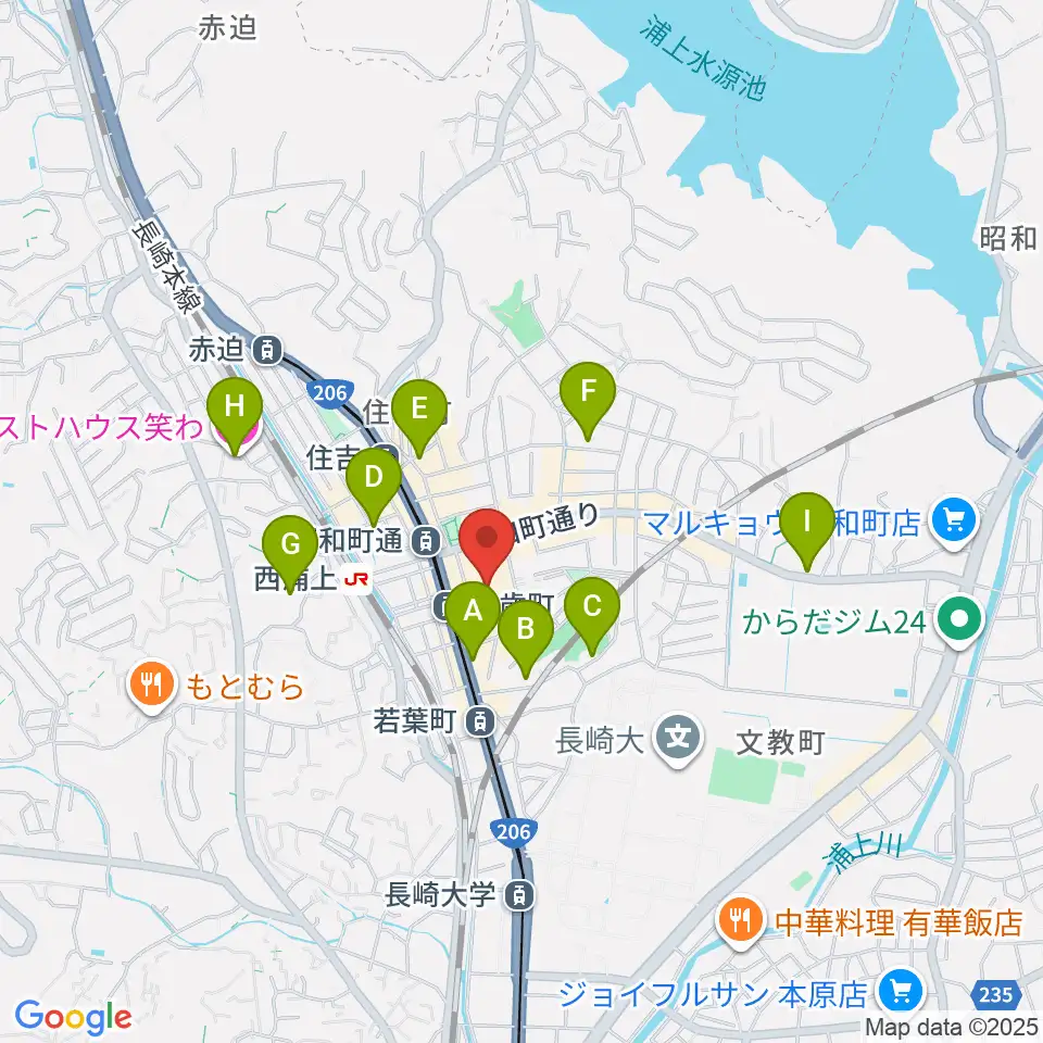 長崎市チトセピアホール周辺のホテル一覧地図