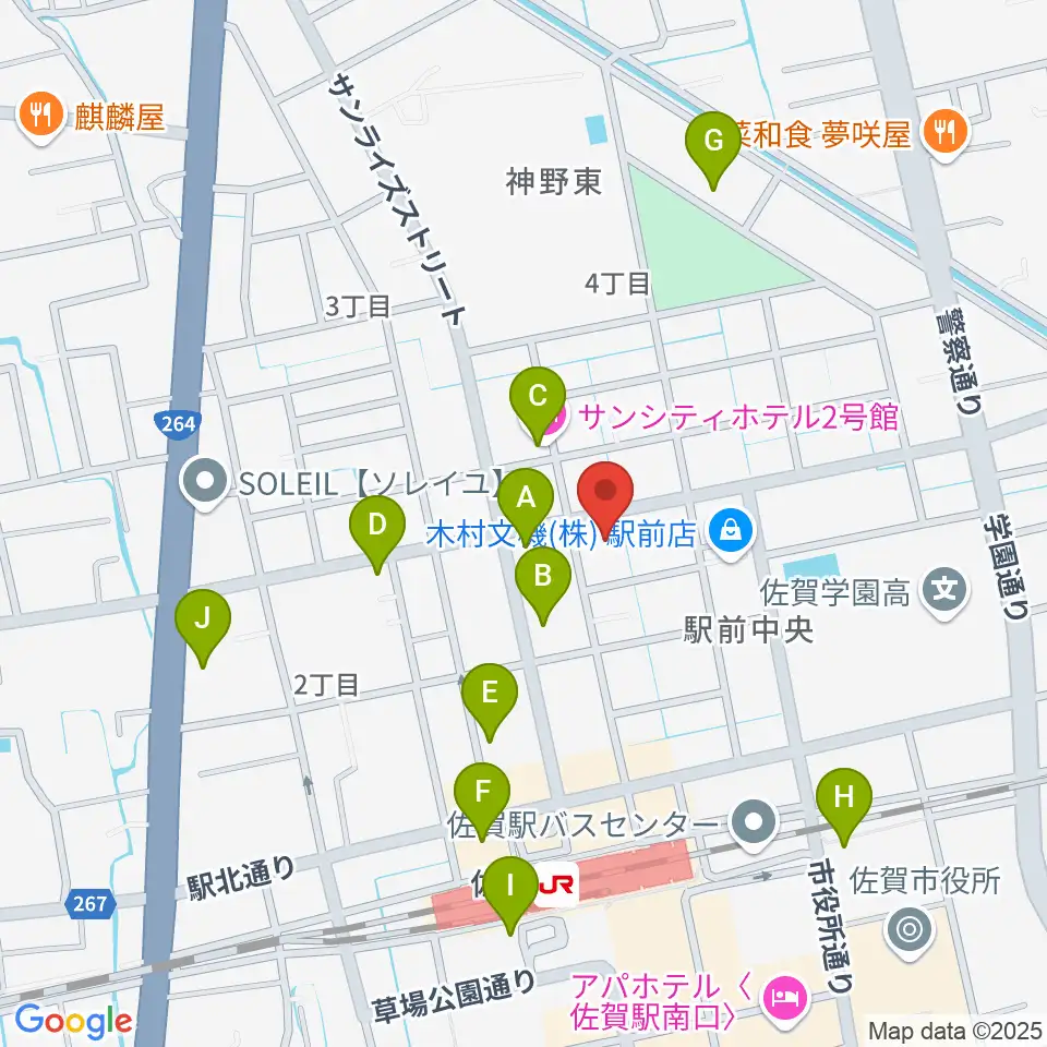 佐賀ガイルス周辺のホテル一覧地図