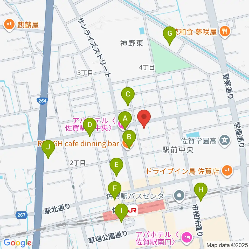佐賀ガイルス周辺のホテル一覧地図