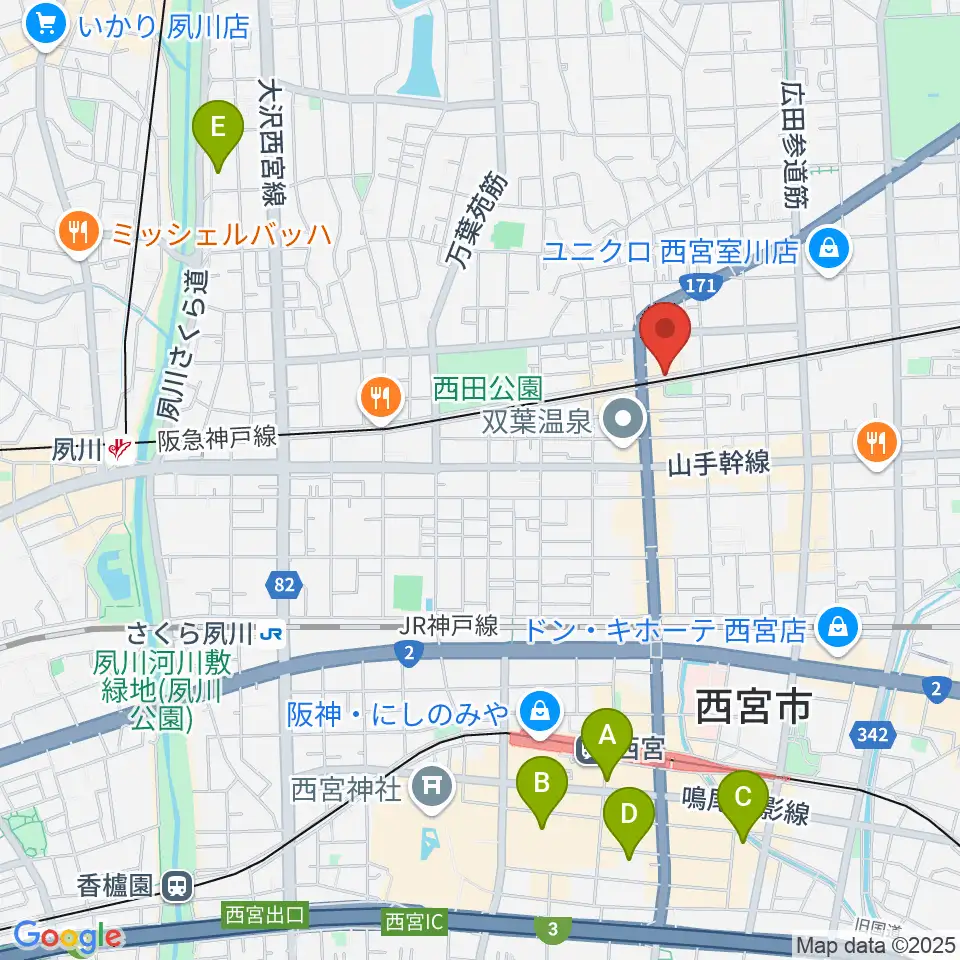 音楽スタジオ モンジャクシン周辺のホテル一覧地図