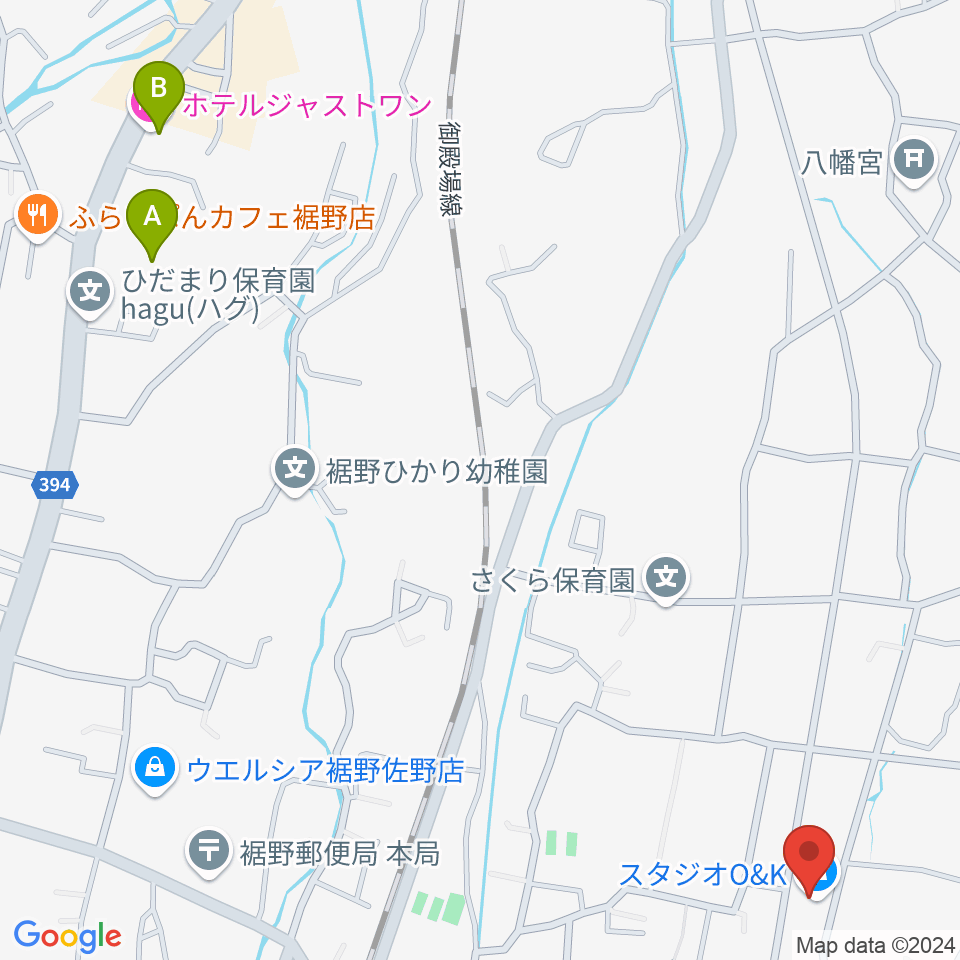 STUDIO O&K 裾野店周辺のホテル一覧地図