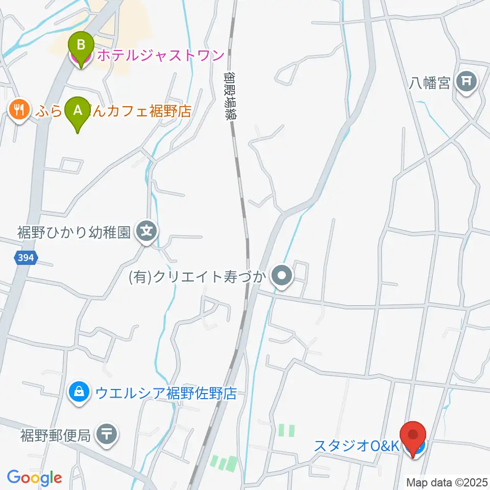 STUDIO O&K 裾野店周辺のホテル一覧地図