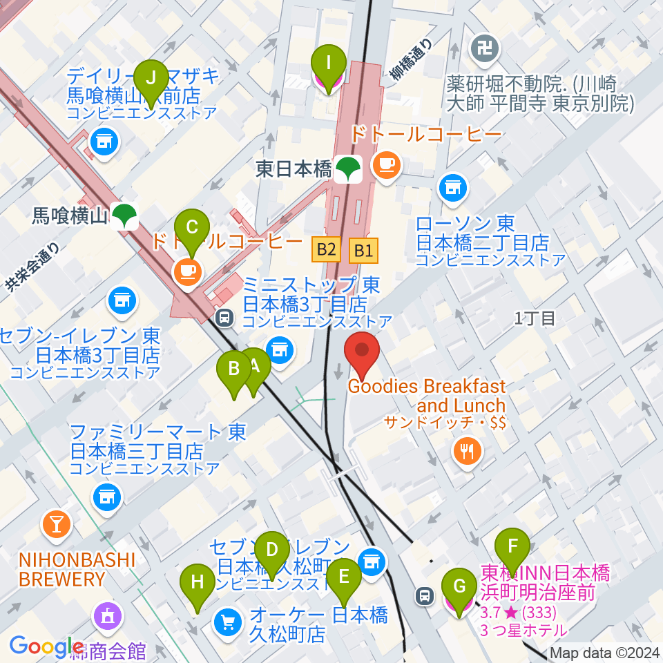 株式会社プリマ楽器周辺のホテル一覧地図