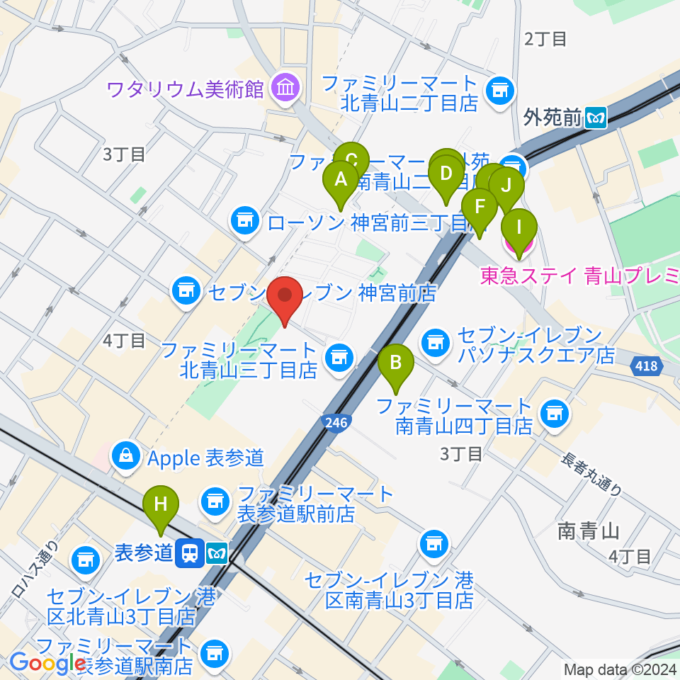 スタインウェイ＆サンズ東京周辺のホテル一覧地図