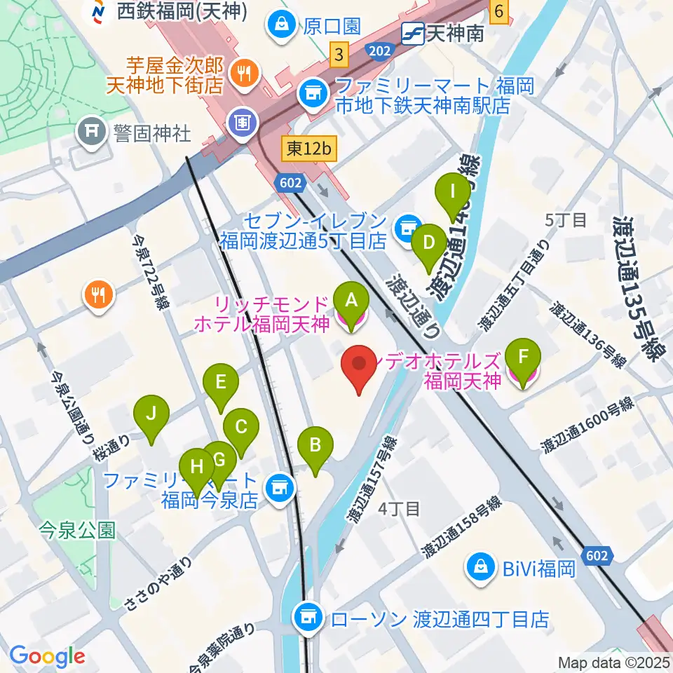 福岡トヨタホール スカラエスパシオ周辺のホテル一覧地図