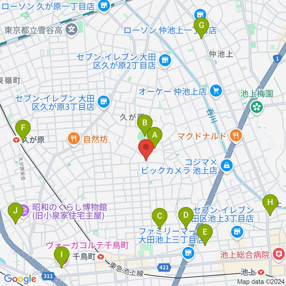 窪田ヴァイオリン教室周辺のホテル一覧地図