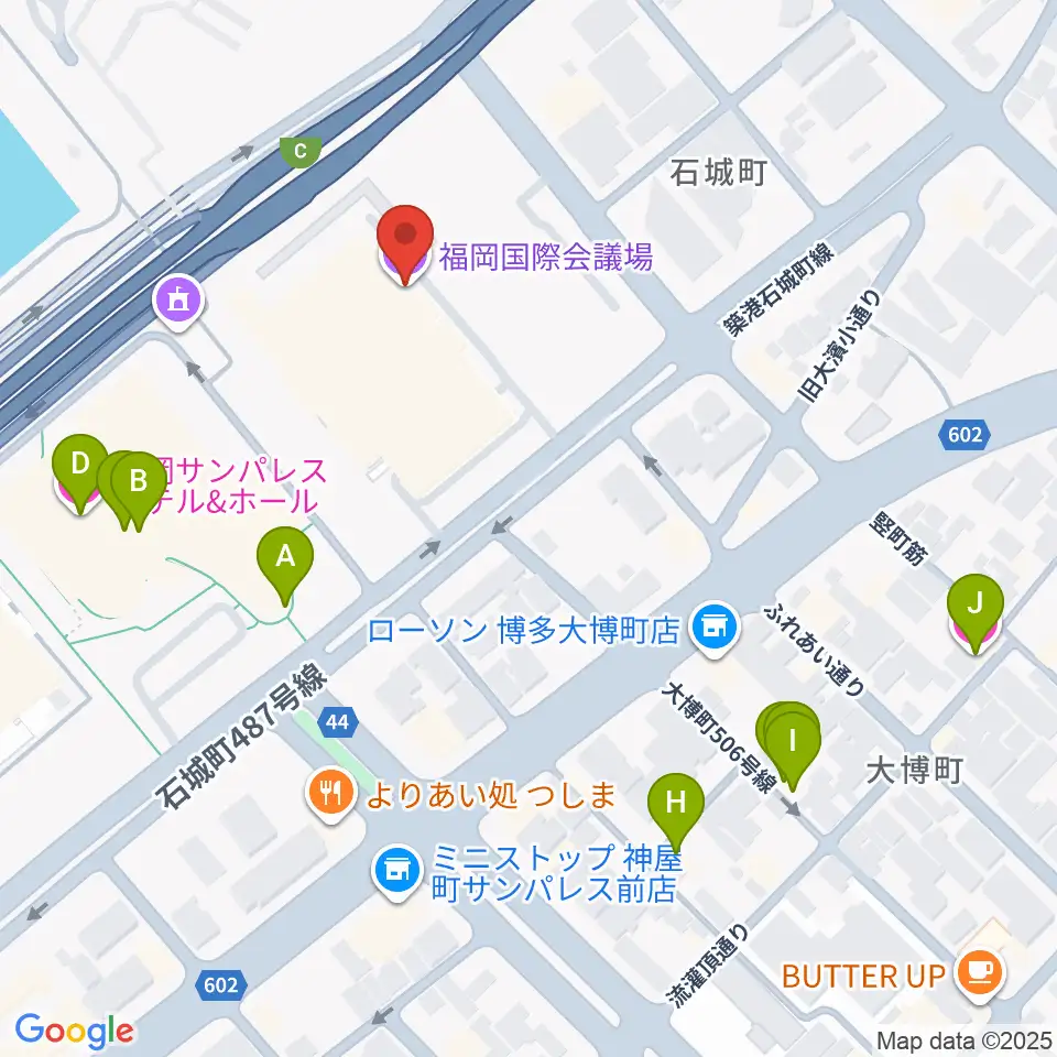 福岡国際会議場周辺のホテル一覧地図