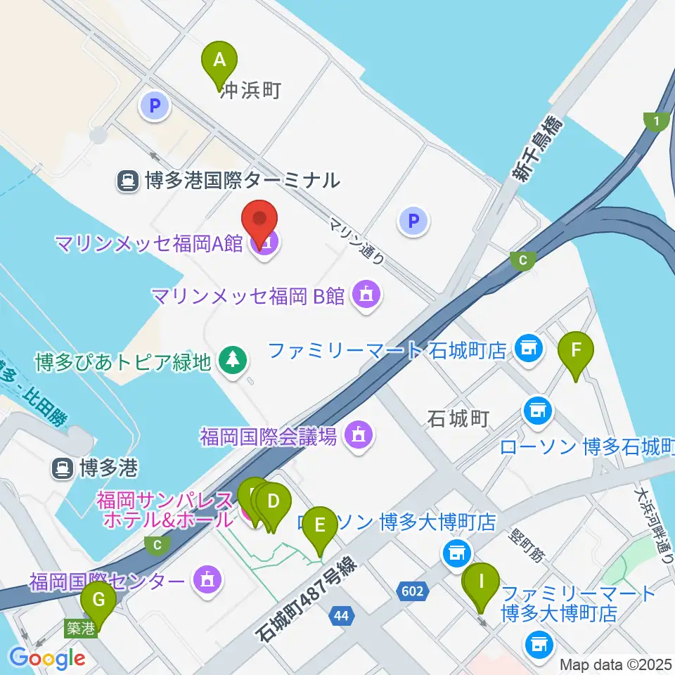 マリンメッセ福岡A館周辺のホテル一覧地図