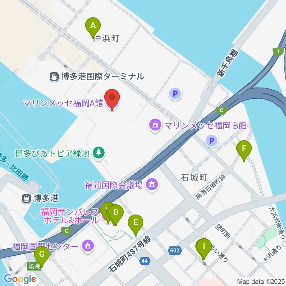 マリンメッセ福岡A館周辺のホテル一覧地図