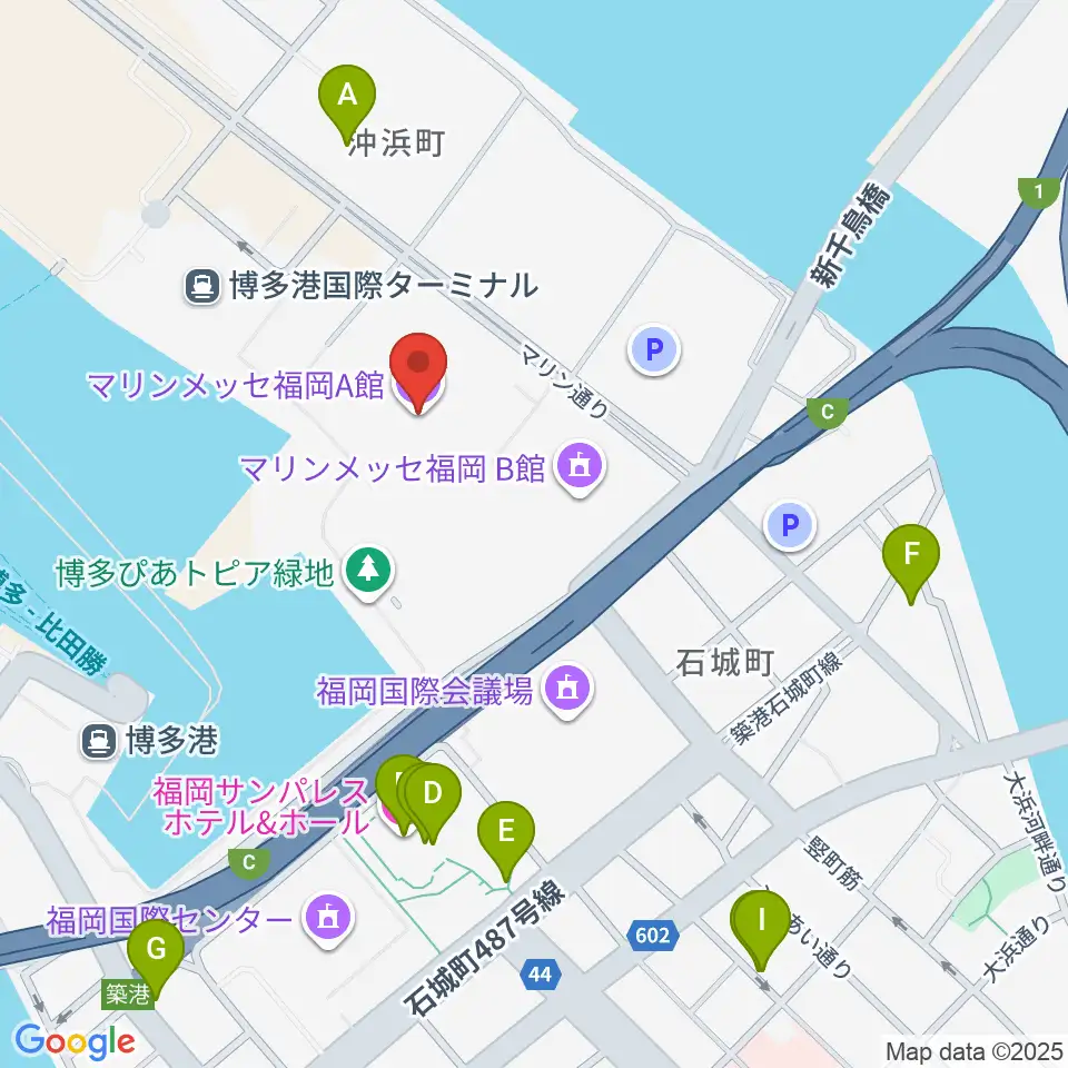 マリンメッセ福岡A館周辺のホテル一覧地図
