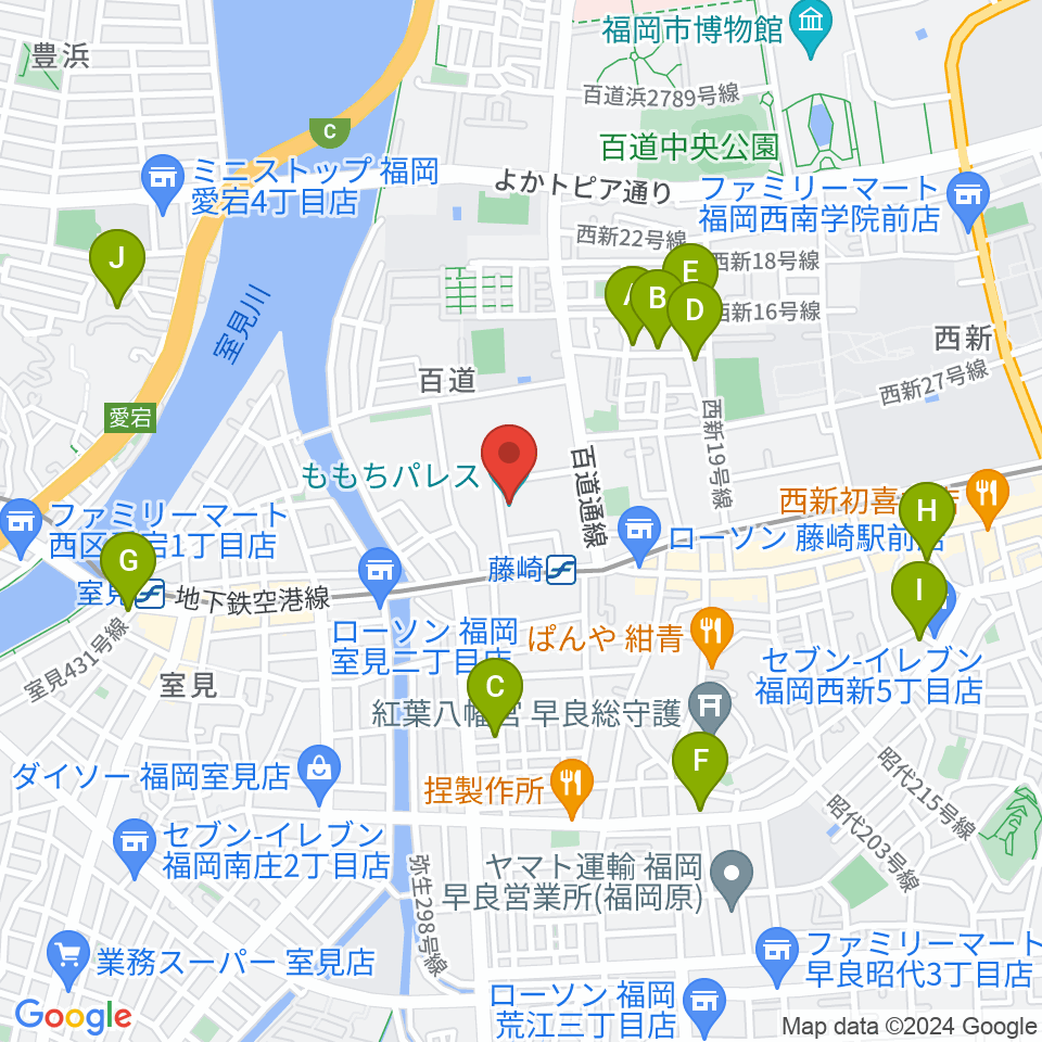 ももちパレス 福岡県立ももち文化センター周辺のホテル一覧地図