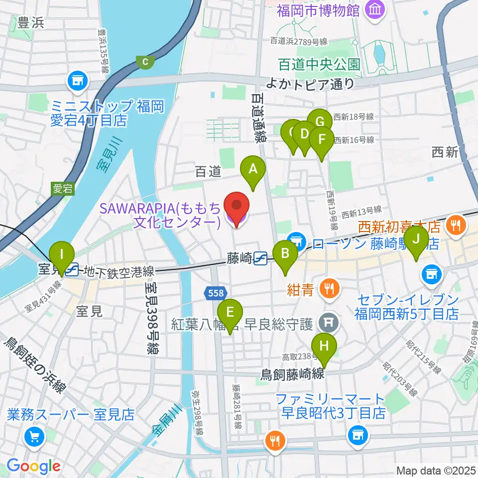 サワラピア 福岡県立ももち文化センター周辺のホテル一覧地図