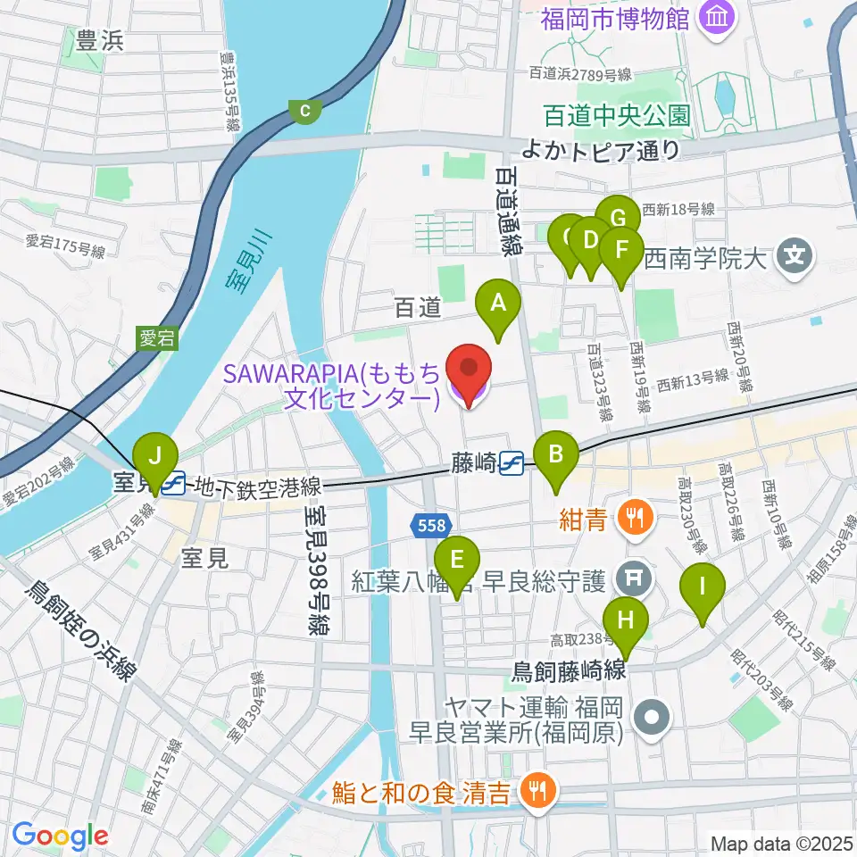 サワラピア 福岡県立ももち文化センター周辺のホテル一覧地図