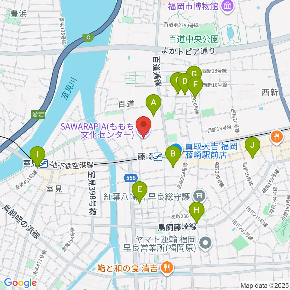 サワラピア 福岡県立ももち文化センター周辺のホテル一覧地図