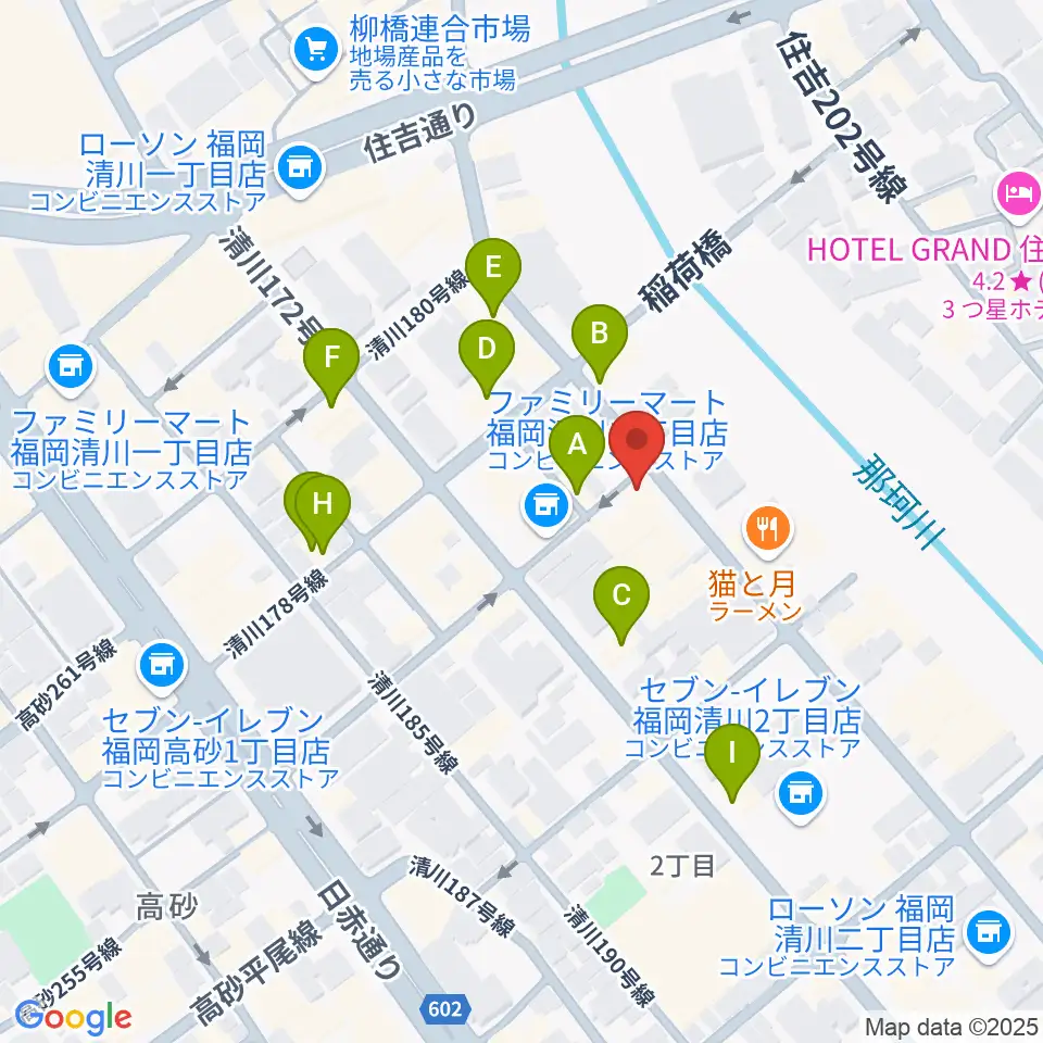 福岡UTERO周辺のホテル一覧地図