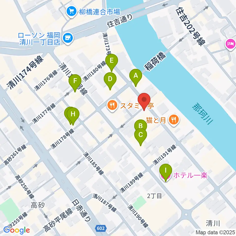 福岡UTERO周辺のホテル一覧地図